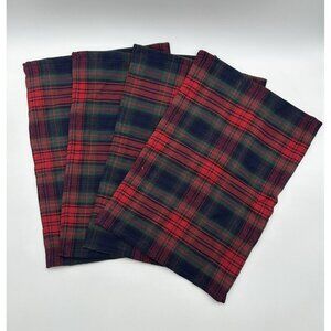 Eddie Bauer Home Tartan Plaid Placemats Set Of 4 Red Green Christmas Holidays